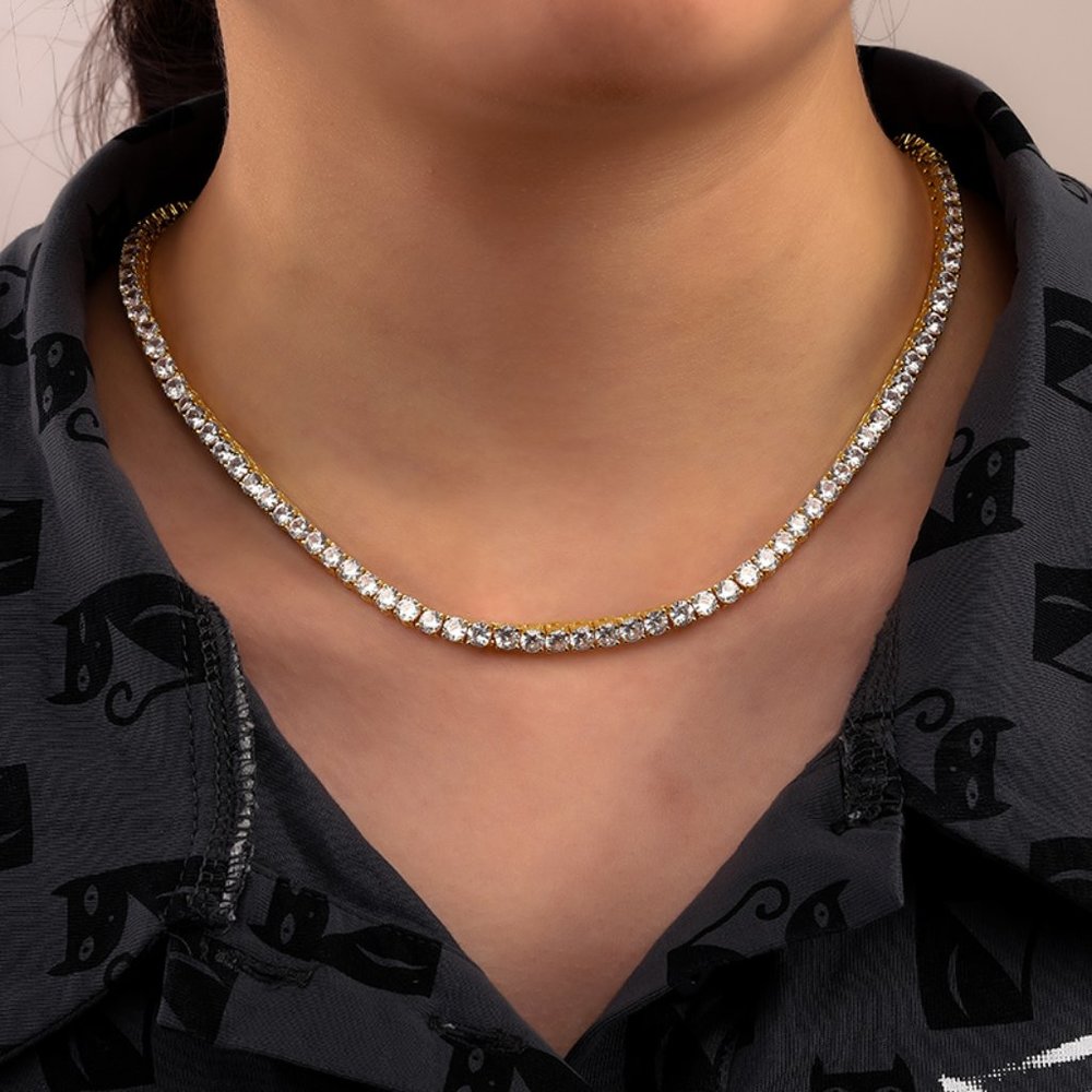 12.5-Carats Tennis Necklace GRA Certified Moissanite D/VVS1 Sterling Silver 16" - Picture 4 of 7